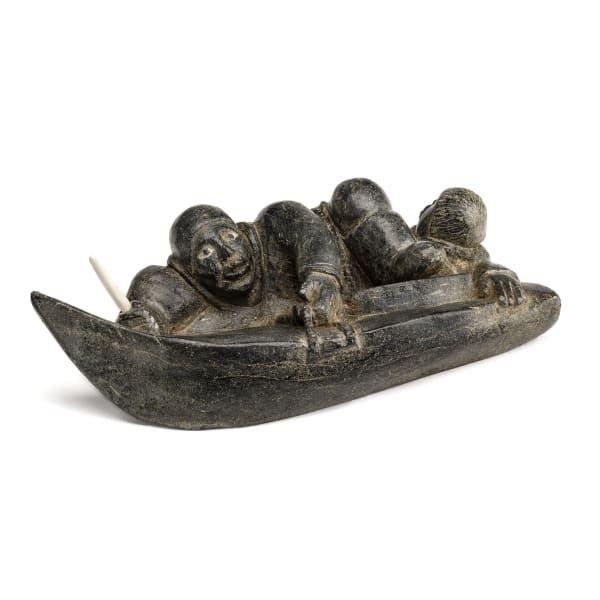 DAVIDIALUK ALASUA AMITTU (1910-1976) PUVIRNITUQ (POVUNGNITUK) Two Hunters with Capsized Kayak REALIZED: $16,800