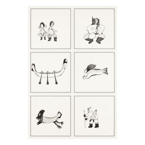 PITALOOSIE SAILA, R.C.A. (1942-) KINNGAIT (CAPE DORSET) Six Drawings, 2012 REALIZED: $2,280