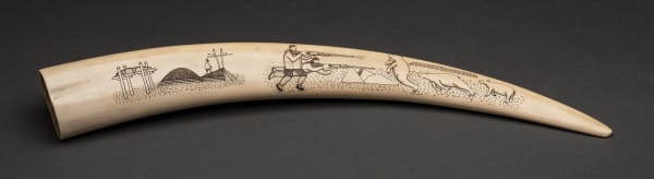 Lot 34 UNIDENTIFIED ARTIST, POSSIBLY INUPIAQ, NOME, ALASKA Engraved Walrus Tusk, c. 1910-1930s ivory and black ink, 21 x 2.5 x 1.5 in (53.3 x 6.3 x 3.8 cm) Estimate: $2,000 — $3,000 Price realized: 2,880