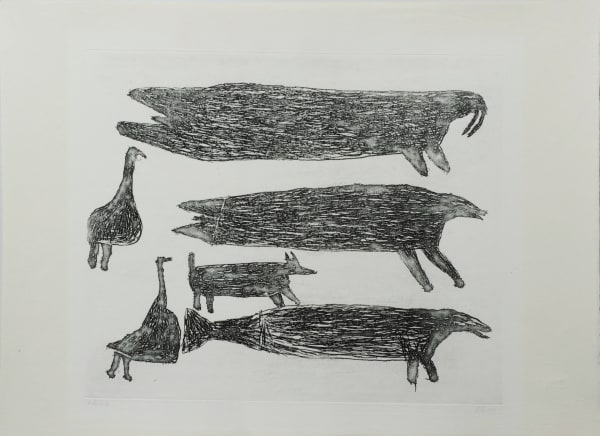 • PARR (1893-1969) KINNGAIT (CAPE DORSET) Untitled, 1962 #56 etching plate: 9.75 x 11.75 in (24.8 x 29.8 cm) sheet: 12.25 x 16.75 (31.1 x 42.5 cm) SOLD