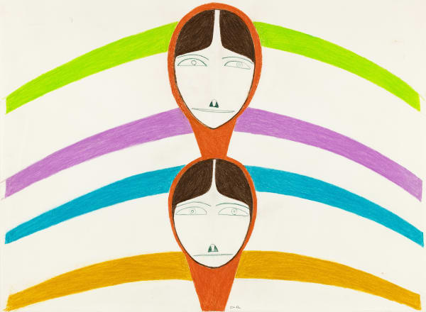 Lot 43 JESSIE OONARK, O.C., R.C.A (1906-1985) QAMANI'TUAQ (BAKER LAKE) Two Female Spirits, c. 1978 coloured pencil drawing, 29.875 x 22.175 in (76 x 56 cm) Estimate: $5,000 — $8,000 Price realized: $8,400