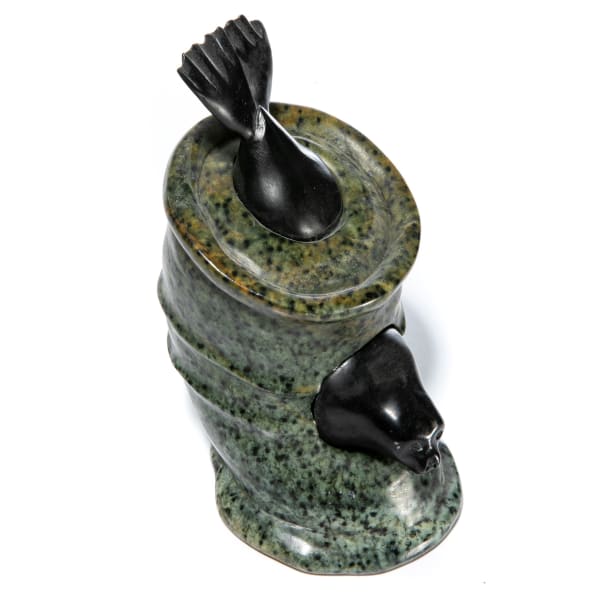 Lot 109 BILL NASOGALUAK (1953-) TUKTOYAKTUK Seal Stuck in Oil Drum, 2012 PRICE REALIZED: $1,845.00