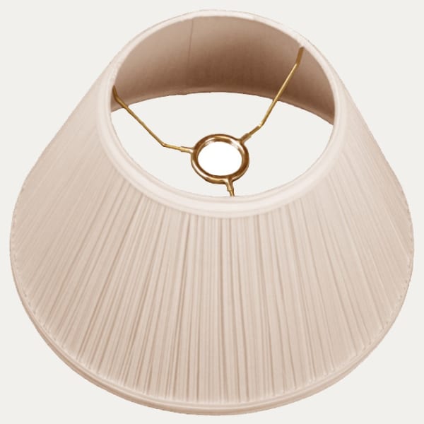 UNO Lampshade Fittings Typically used in the US, these fittings sit directly inside a specialised light bulb socket, secured by a threaded ring held in place by the light bulb. They require no additional parts to attach light to shade. A threaded ring attaches around the light bulb base, either facing upwards or downwards. If your lampshade is for a ceiling light, the threaded ring and spokes will be situated at the top of the shade and if it's for a table lamp, they will be on the bottom. Euro or European fittings (ES) are 4.2cm or 1 9/16" in diameter, whereas UNO fitter lampshades have a smaller inner fitting and should measure 3.2cm or 1.25" in diameter.