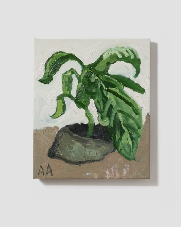expressionist painting of a potted plant