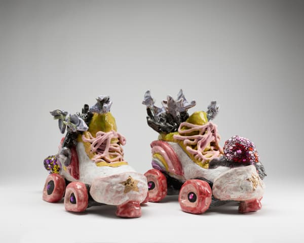 Jenny Day, Wishful Thinking, 2022, Stoneware, enamel, epoxy, glass, glaze, acrylic, 10.5 x 14 x 9 in