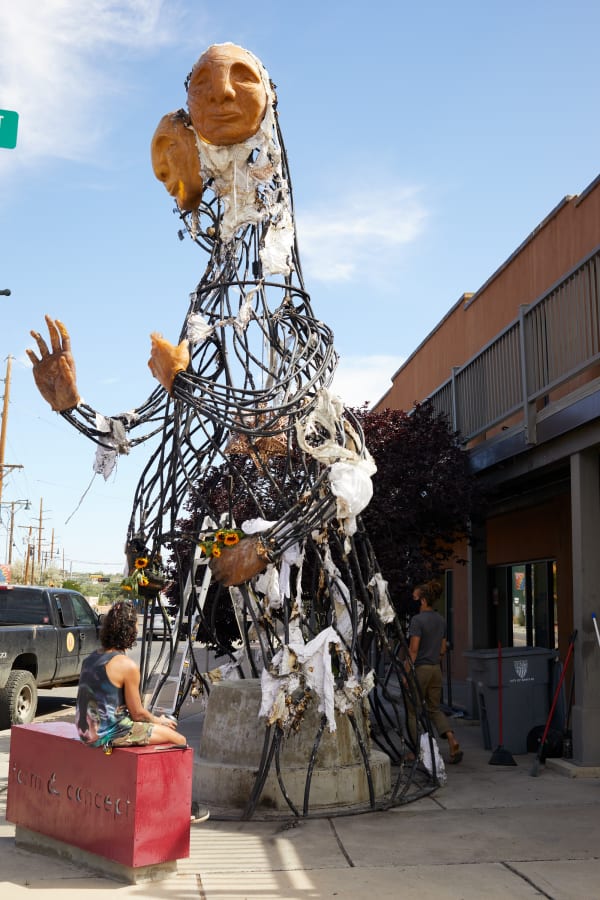 Tigre Mashaal-Lively stares at the rebuild of The Solacii post-arson attack.