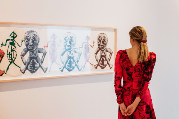 Installation view: Nancy Spero: Acts of Rebellion, Lillehammer Art Museum, Norway, September 12, 2020–January 24, 2021. Photo courtesy of Lillehammer...