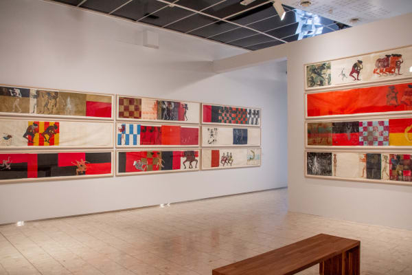 Installation view: Nancy Spero: Acts of Rebellion, Lillehammer Art Museum, Norway, September 12, 2020–January 24, 2021. Photo courtesy of Lillehammer...