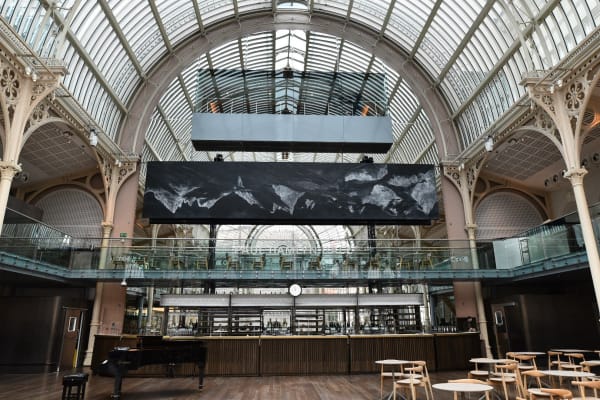 Installation view, Paul Hamlyn Hall, Royal Opera House, London, 4 September 2021. Photo: Laura Aziz