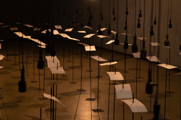 Shilpa Gupta: Sun at Night (Installation view, The Curve, Barbican Centre). Photo: Tim Whitby