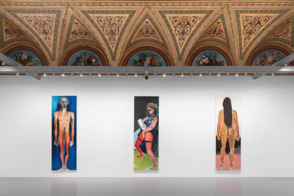 Marlene Dumas, (from left to right) Alien, 2017, Pinault Collection; Spring, 2017, Private collection, Courtesy David Zwirner; Amazon, 2016, Private...