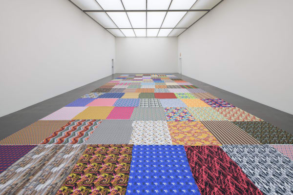Polly Apfelbaum, Crazy Quilt (Patterns), 2022 Installation view Polly Apfelbaum, Josef Herzog, Kunstmuseum Luzern. Photo: Marc Latzel