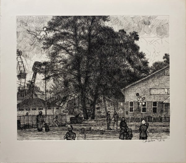 Prochaska "Oaks Amusement Park," 1976, etching