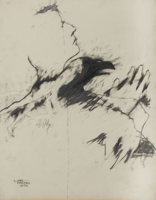 Rick Bartow, Raven Transformation, 1979, graphite on cotton rag paper, 24 x 19 in