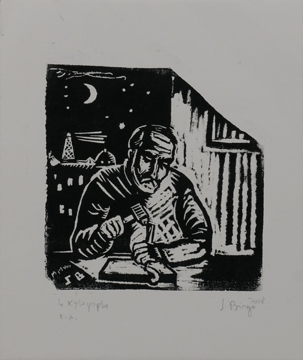 Sergio BIRGA - Le xylographe (autoportrait)