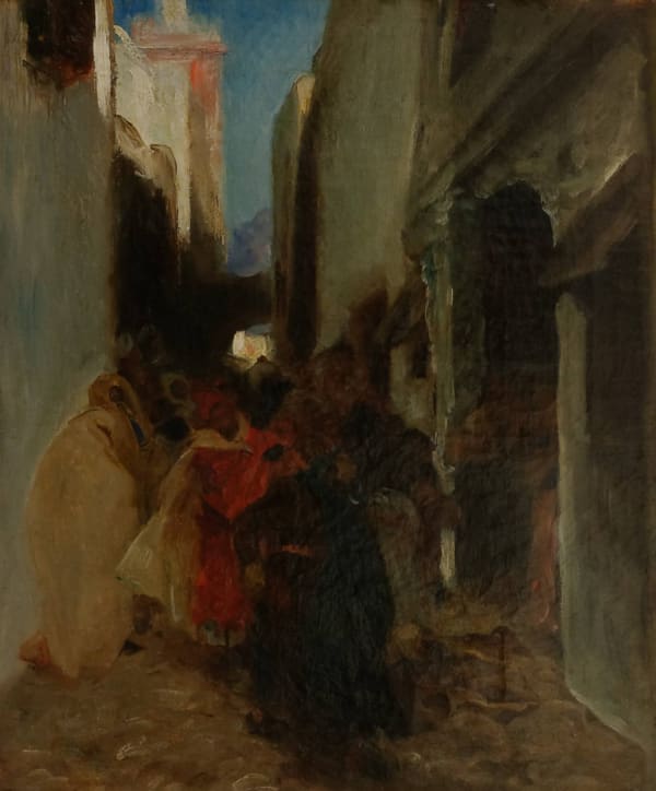 Alfred DEHODENCQ, Étude pour l'Arrestation d'un juif à Tanger, ~ 1850