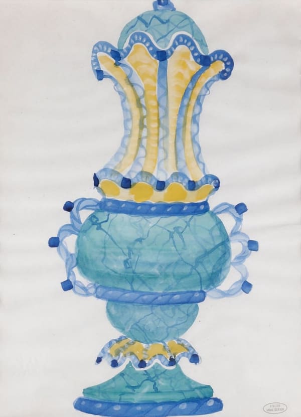 André DERAIN, Vase couvert en faux marbre