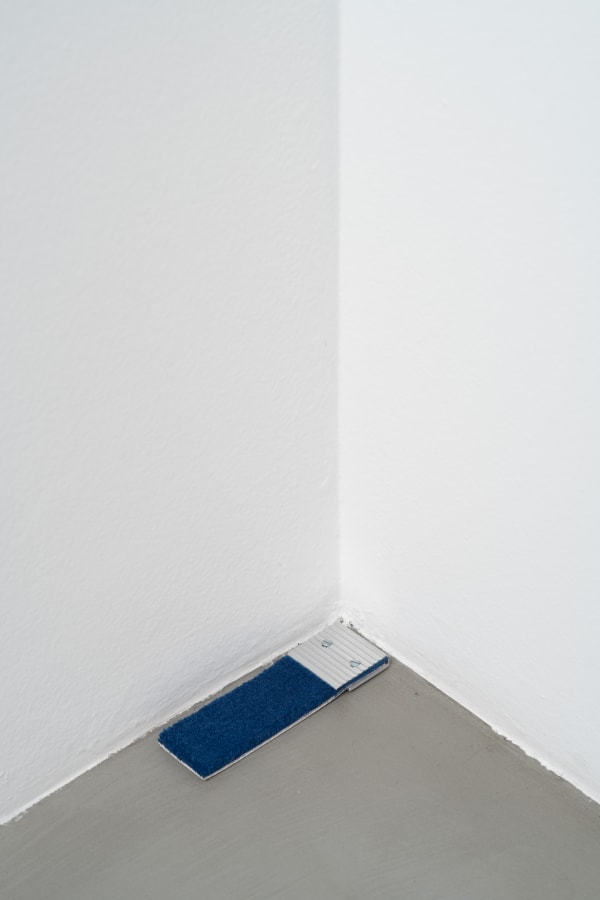 Anexo do Salão Azul, 2023 carpete Azul do Senado, impressões em papel jornal, acabamento de alumínio e etiqueta [Brazilian Senate blue carpet, prints on newspaper paper, aluminum and label] 1,7 x 15 x 5,5 cm [5/8 x 5 7/8 x 2 1/8 in] Ed.:15 + 1 P.A. [A.P.] foto [photo]: Edouard Fraipont