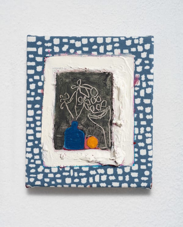 Ana Prata Caverna, 2024 óleo e acrílica sobre tecido [oil and acrylic on fabric] 18 x 15 x 1.5 cm 7 1/8 x 5 7/8 x 5/8 in (21884) Ph: Edouard Fraipont