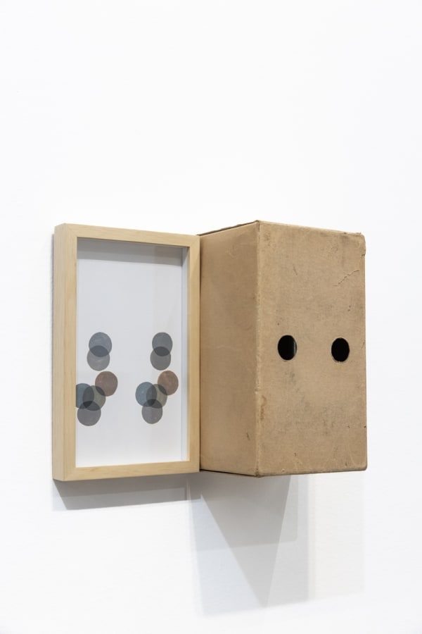 Jorge Macchi Máscara oscura, 2024 óleo sobre papel e caixa de papelão [oil on paper and cardboard box] 24 x 29 x 12 cm 9 1/2 x 11 3/8 x 4 3/4 in (21849) Ph: Erika Mayumi