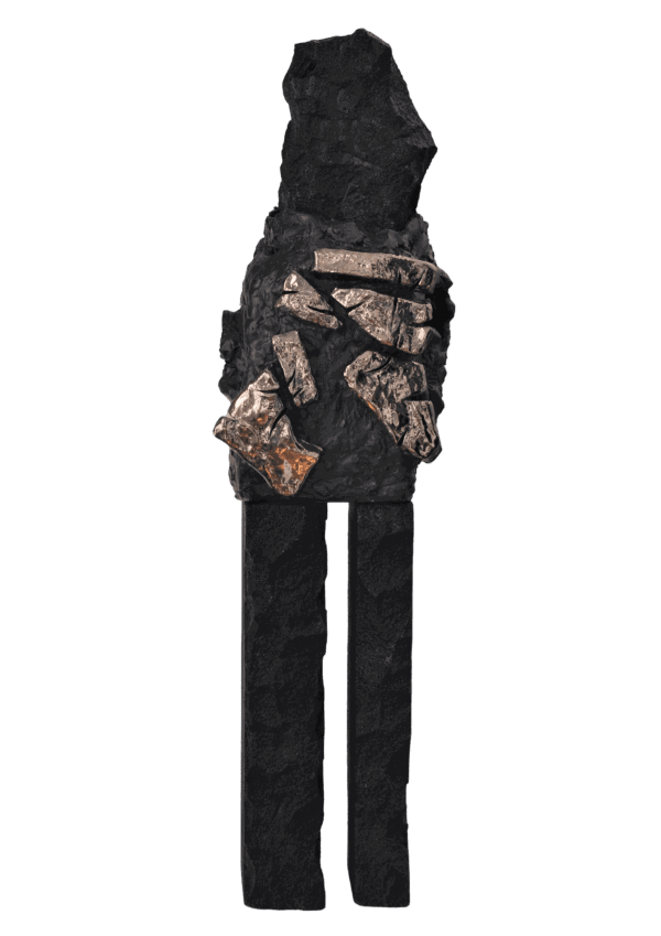 Elles s'écrasent (noir) IV, 2022 Ceramic, celular concrete and paint 110 x 20 x 20 cm