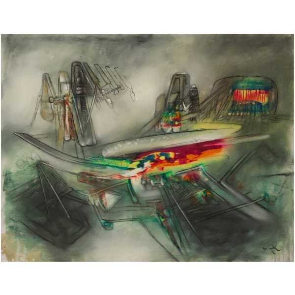 ROBERTO MATTA UNTITLED, 1957 Oil on canvas Huile sur toile 43 7/8 x 58 1/4 in 111.5 x 148 cm