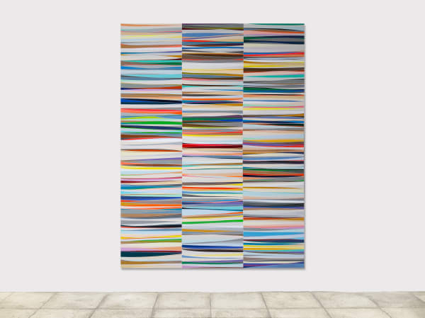 Xavier THEUNIS, Sans titre (Vue d’atelier #25), Vinyle adhésif verni sur aluminium thermolaqué, cadre en acier inoxydable, 240 x 180 x 2,5 cm