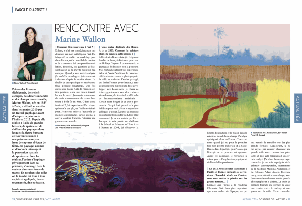 Marine WALLON - Les Dossiers de l'art N°323