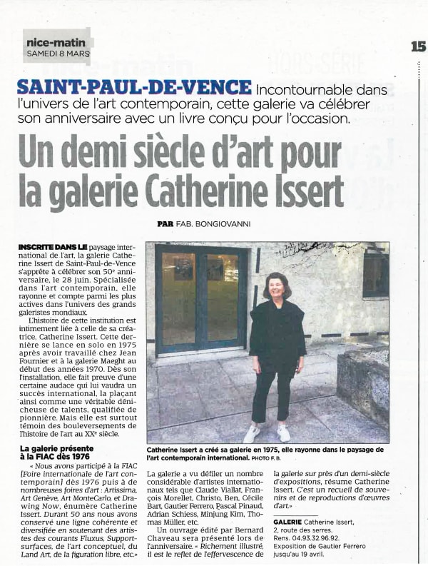 50 ANS DE GALERIE // NICE MATIN // 8 mars 2025