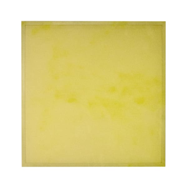 Cécile Bart, Sans titre (mauve honoré sur jaunes), 150 x 150 cm, Peinture aux résines alkydes, Tergal “Plein Jour”, cadre aluminium. Courtesy de l'artiste et de la galerie Catherine Issert