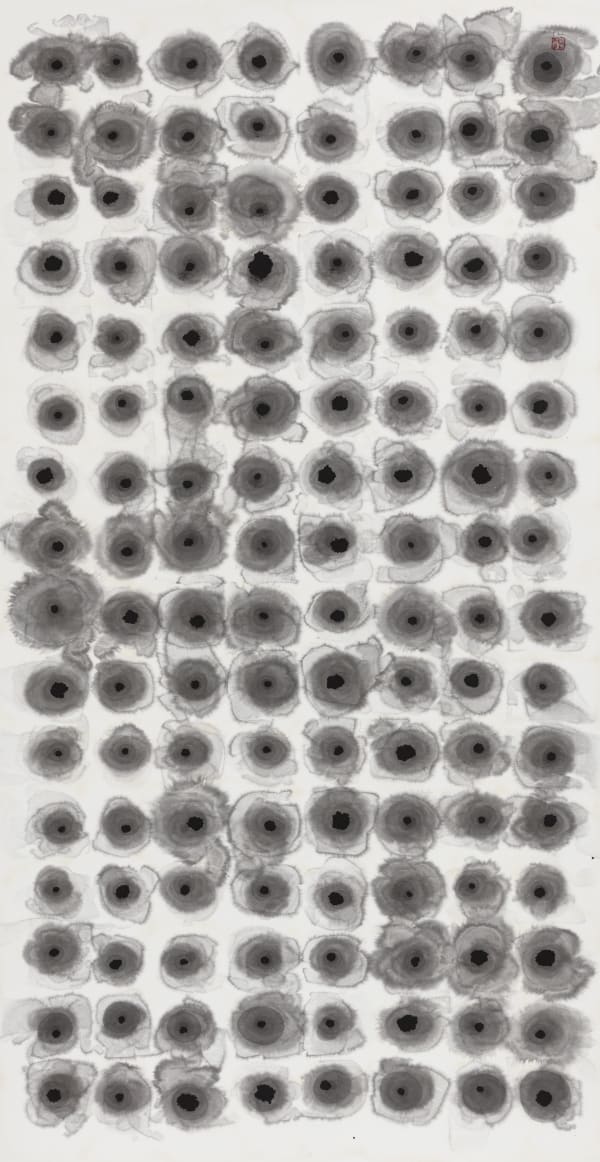 Minjung KIM, Untitled, 2016, Encre sur papier Hanji, 133 x 70 cm. Courtesy de l'artiste et de la galerie Catherine Issert.