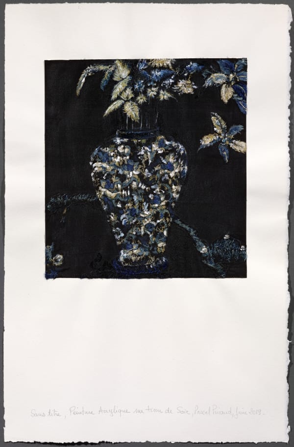 Pascal PINAUD, Sans titre, Juin 2019, Acrylique sur tissu Japon sur papier Arches, 59,5 x 42 x 3,5 cm. Courtesy de l'artiste et de la galerie Catherine Issert