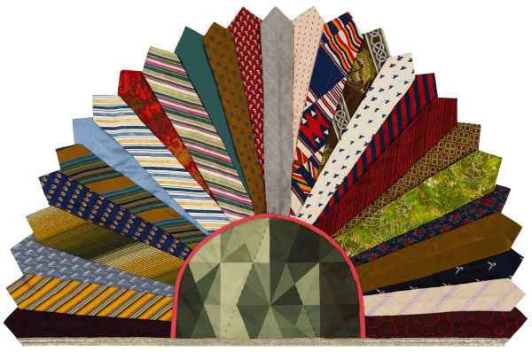 Adia Millett Adornment, 2020 Ties, Canvas, Cotton, Silk, Wool, Thread 85.5 x 131 x 1.5 cm