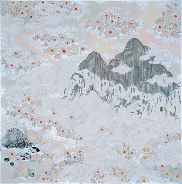 Crystal Liu the fog, "wash over me", 2019 Gouache, Watercolor, Ink and Collage on Paper 123 x 123 cm