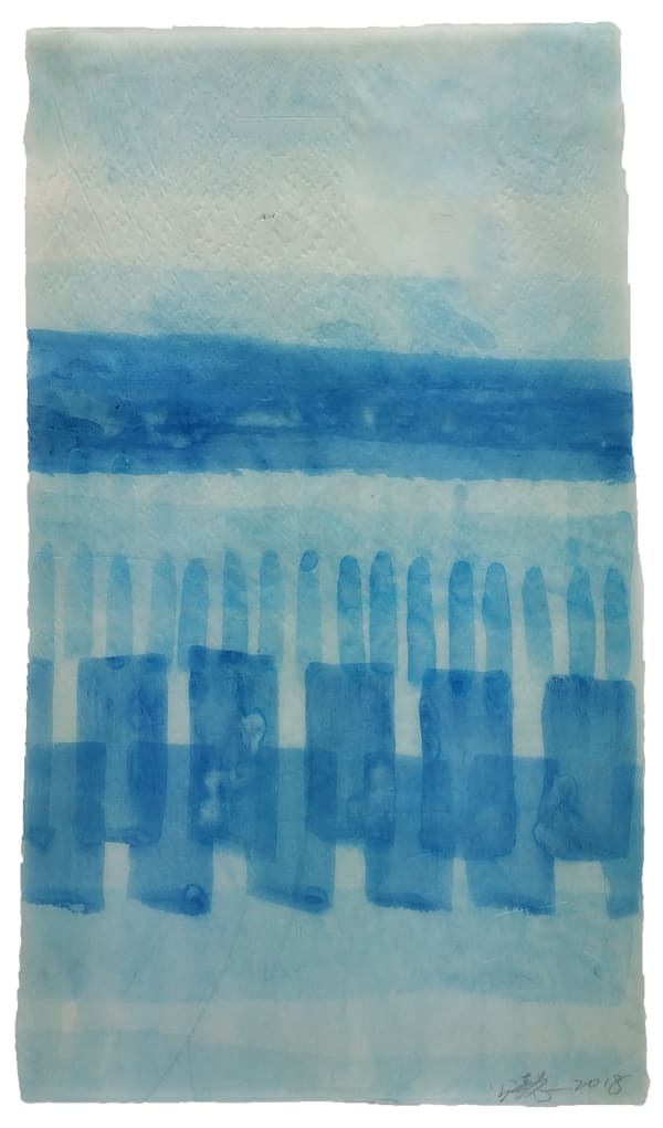 Wang Gongyi Turkey Bejeweled No.1, 2018 Watercolor and Mineral Pigment on Silk 62 x 35.2 cm