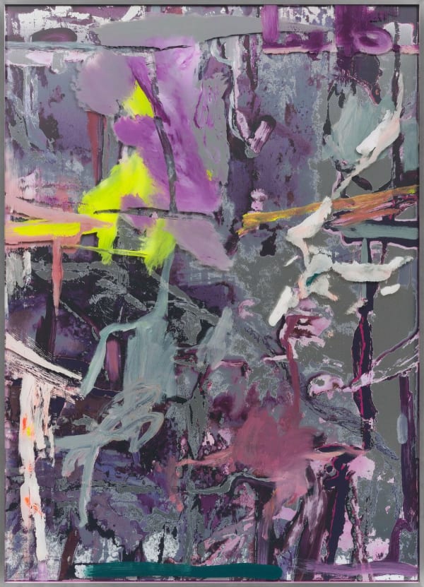 Michael Müller Bikini Days Ableitung (3. Potenz) Nr. 4 (u.V.v. Motivbild Nr. 8 (Hendrick)), 2022 Series: Ableitung & Übertragung I Acrylic, Gesso and Lacquer on Printed Alu-dibond and Glass 202 x 146 x 4 cm