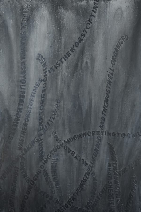 Either Or Black No 3 Ink And Acrylic On Linen 183X122X5Cm 2018