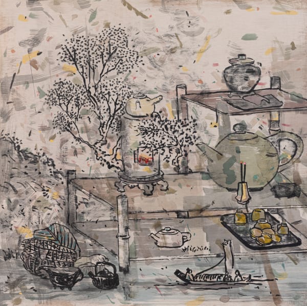 Ltp Tealagram 4 Acrylics And Charcoal On Plywood 100X100 Cm 2023