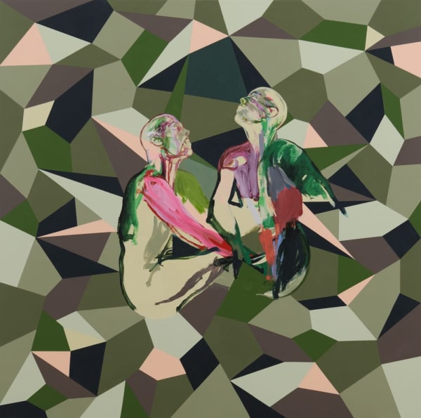 Untitled (2 Figures Green), 2022