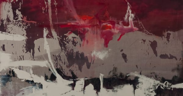 Michael Müller The Given Day (detail) 2021–2022 Acrylic, gesso and lacquer on printed Belgian linen © Studio Michael Müller