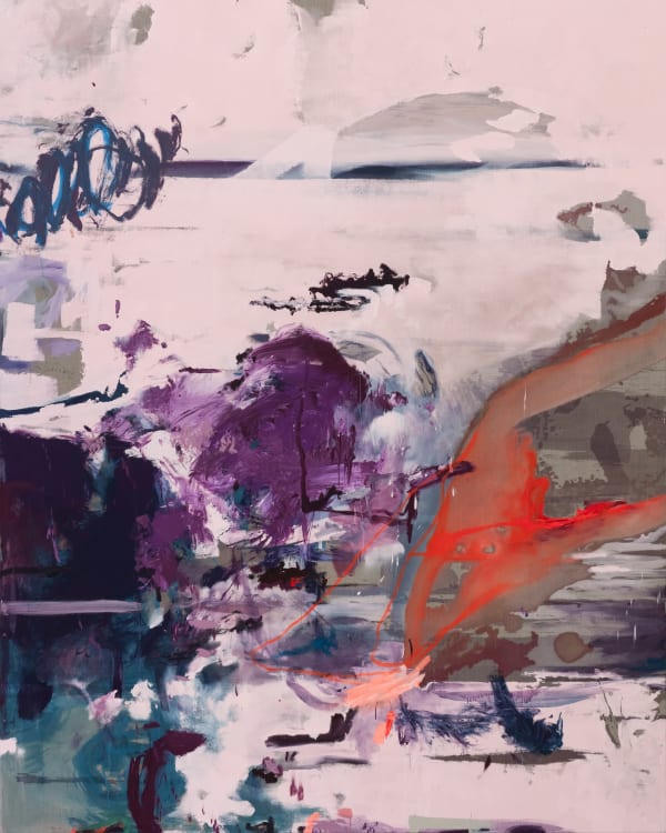 Michael Müller The Given Day (detail) 2021–2022 Acrylic, gesso and lacquer on printed Belgian linen © Studio Michael Müller