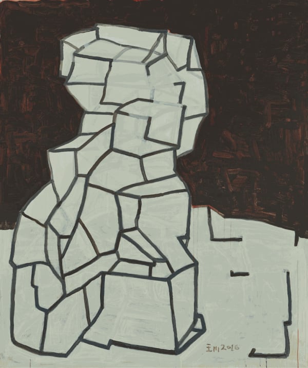"Invisible Box" (2016) Acrylic on Canvas 194 × 162 cm