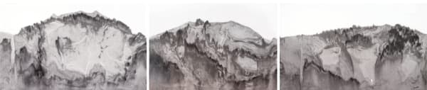 The Rocks 22, Ink on Xuan Paper, Triptych, overall size: 336 x 70 cm (2022)