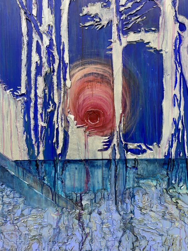 Astra Huimeng Wang Siren's Call (2023) Acrylic and Medium on Birchwood Panel 122 x 152.5 cm