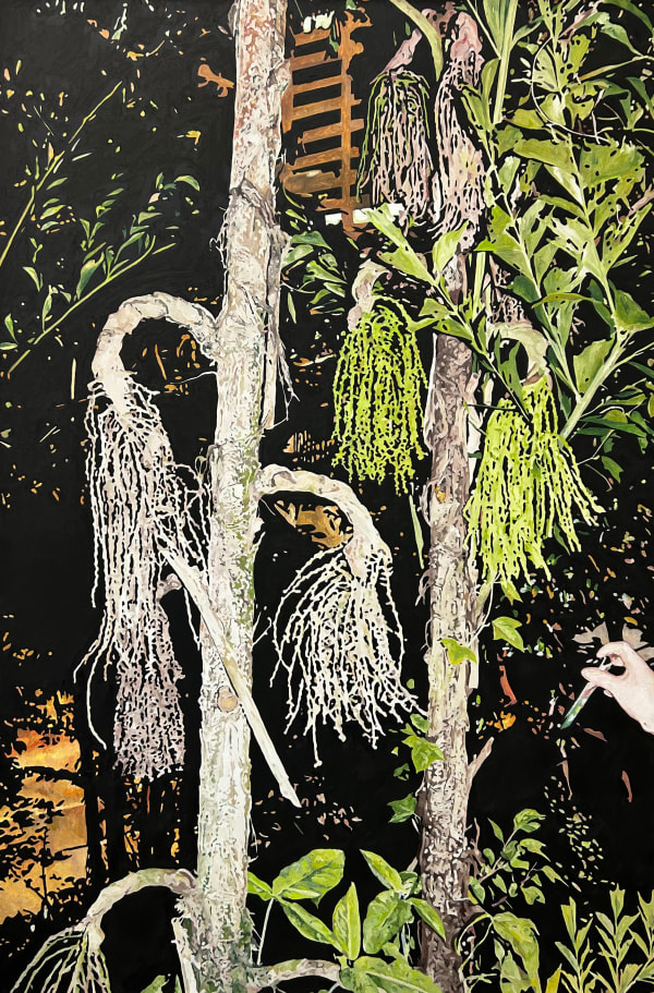 Tang Kwong San Garden Night lll (2023) Oil on Canvas 183 x 122 cm