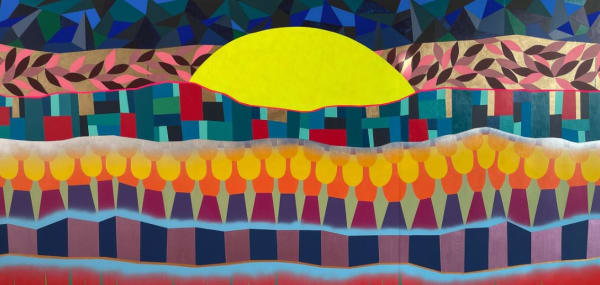 Adia Millett Strata (2023) Acrylic on Wood 152.4 x 274 cm