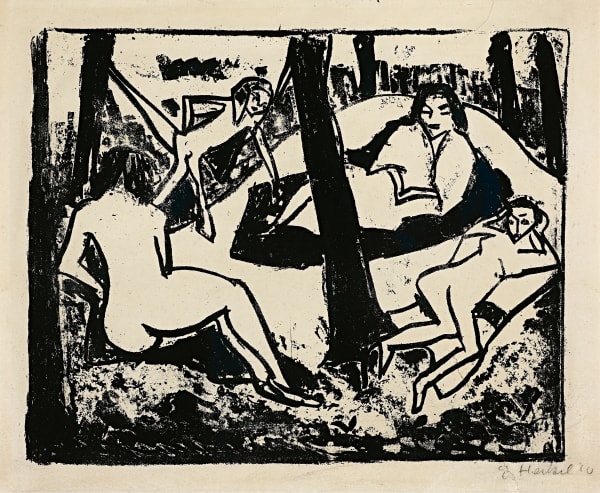 Heckel Badende 1910 Lithografie Auf Velin 39 5X54Cm Kopie 2