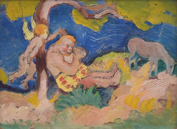 Macke Bacchus Unter Einem Bau 1912 Copy