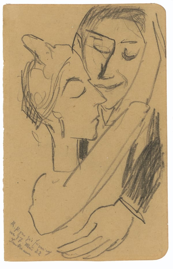Max Beckmann, Tanzende, 1922, Bleistiftzeichnung, 15,5 x 10 cm