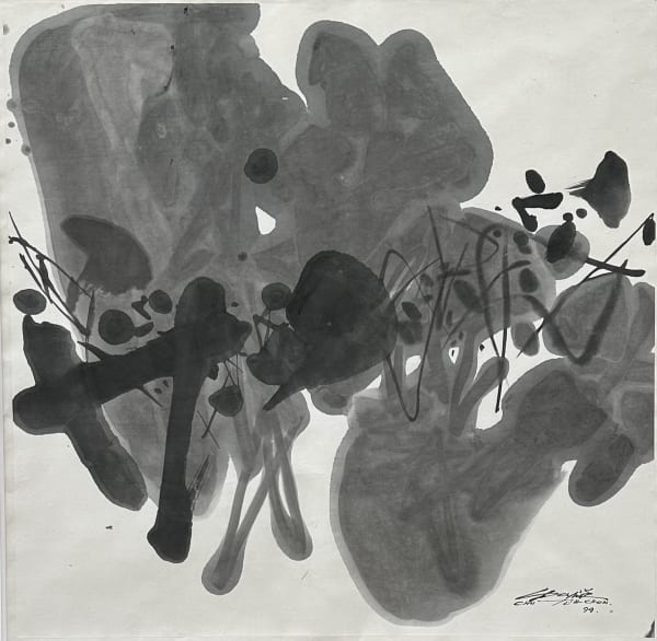 Chu Teh-Chun, Sans Titre, 1999, ink on paper, 67,5 x 69,5 cm